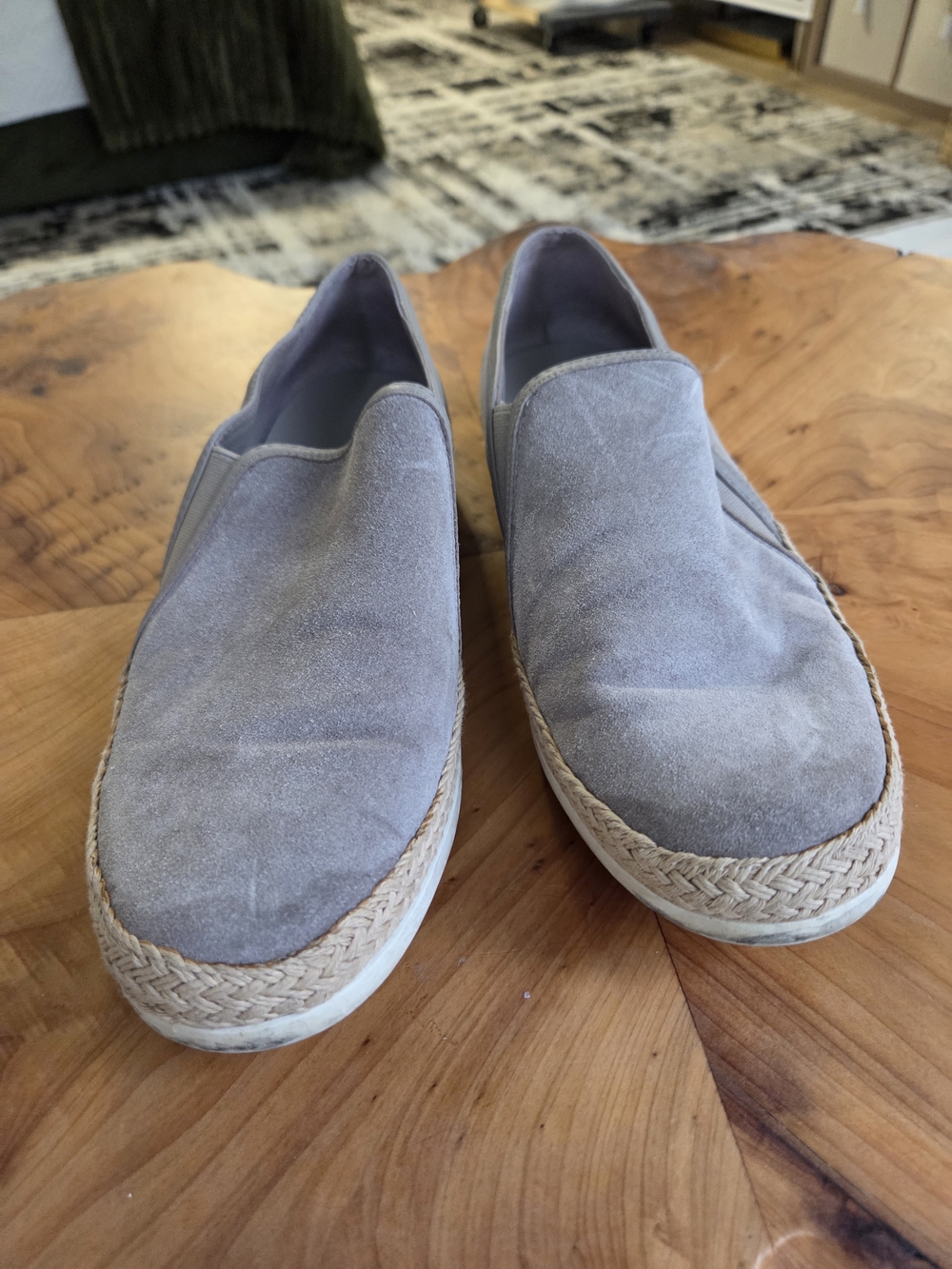 Vince. Casual Slip-On Espadrille Sneakers - Light Taupe Suede